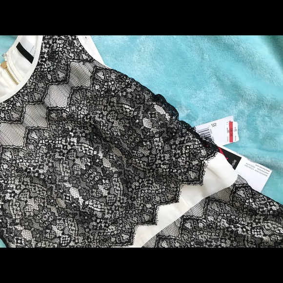 Black and cream colored dress with lace - Picture 4 of 7